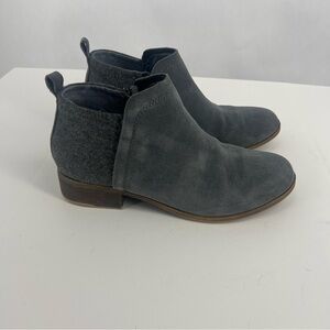 Toms Gray Suede Ankle Boots Size 8